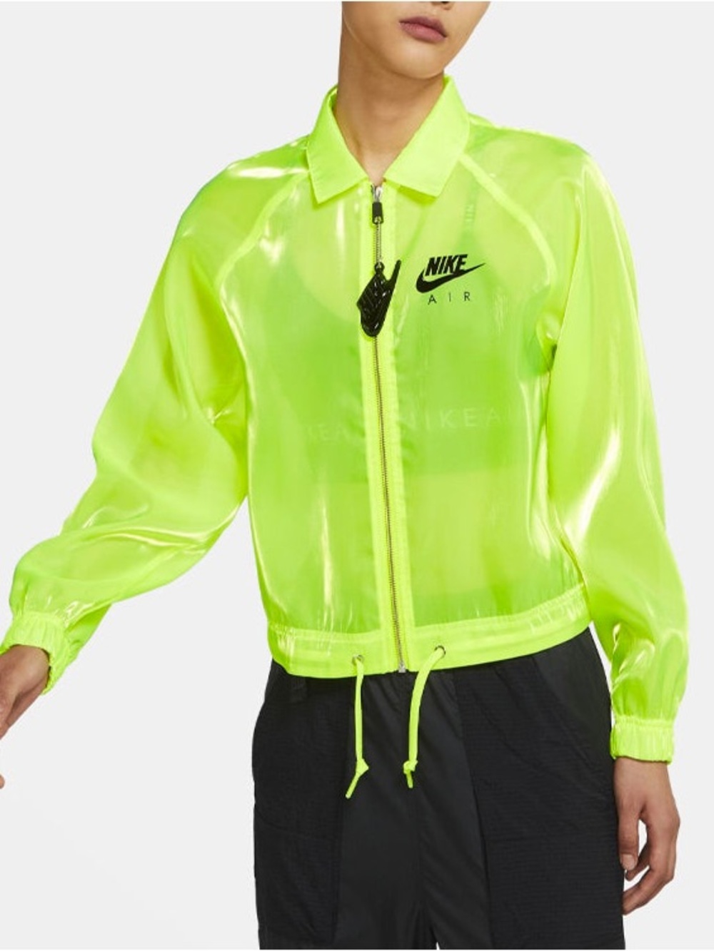 Nike Air Women's Neon Green Zip-Front Jacket